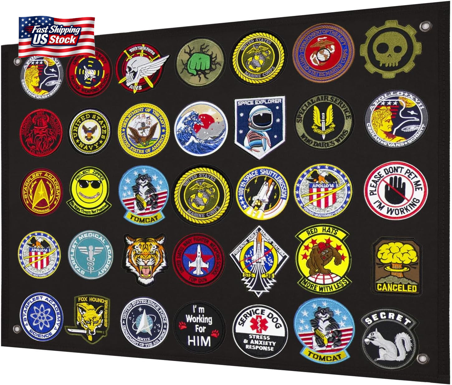 Military Morale Patch Display Panel Tactical Hook & Loop Patch Holder Board