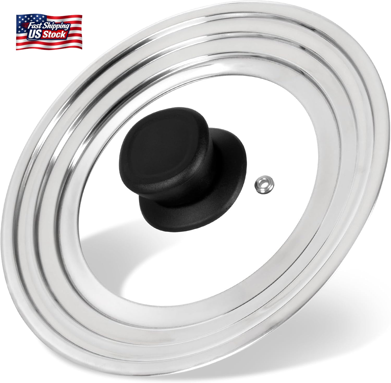 Universal Lid for Pots and Pans Skillets, Stainless Steel Pan Cover Fits 6-7-8 I