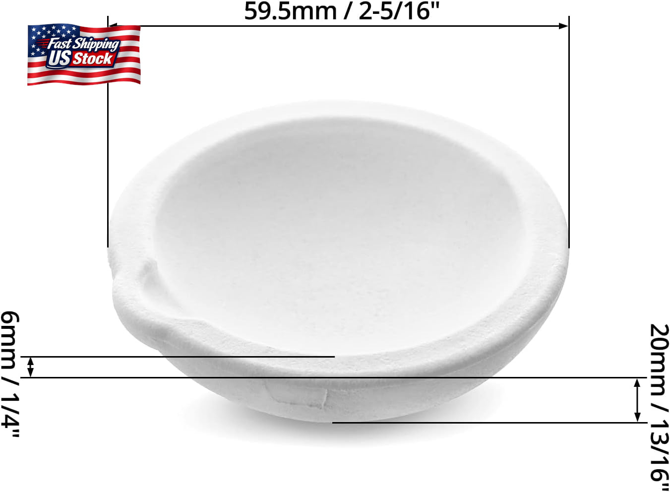 QWORK Ceramic Crucible Bowl, 4 Pcs Quartz Melting Dishes Pot for Melting Casting