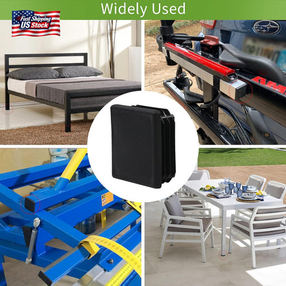 12 Pack 1.5" Square Tube End Caps Plastic Plugs Black Chair Table Leg Inserts