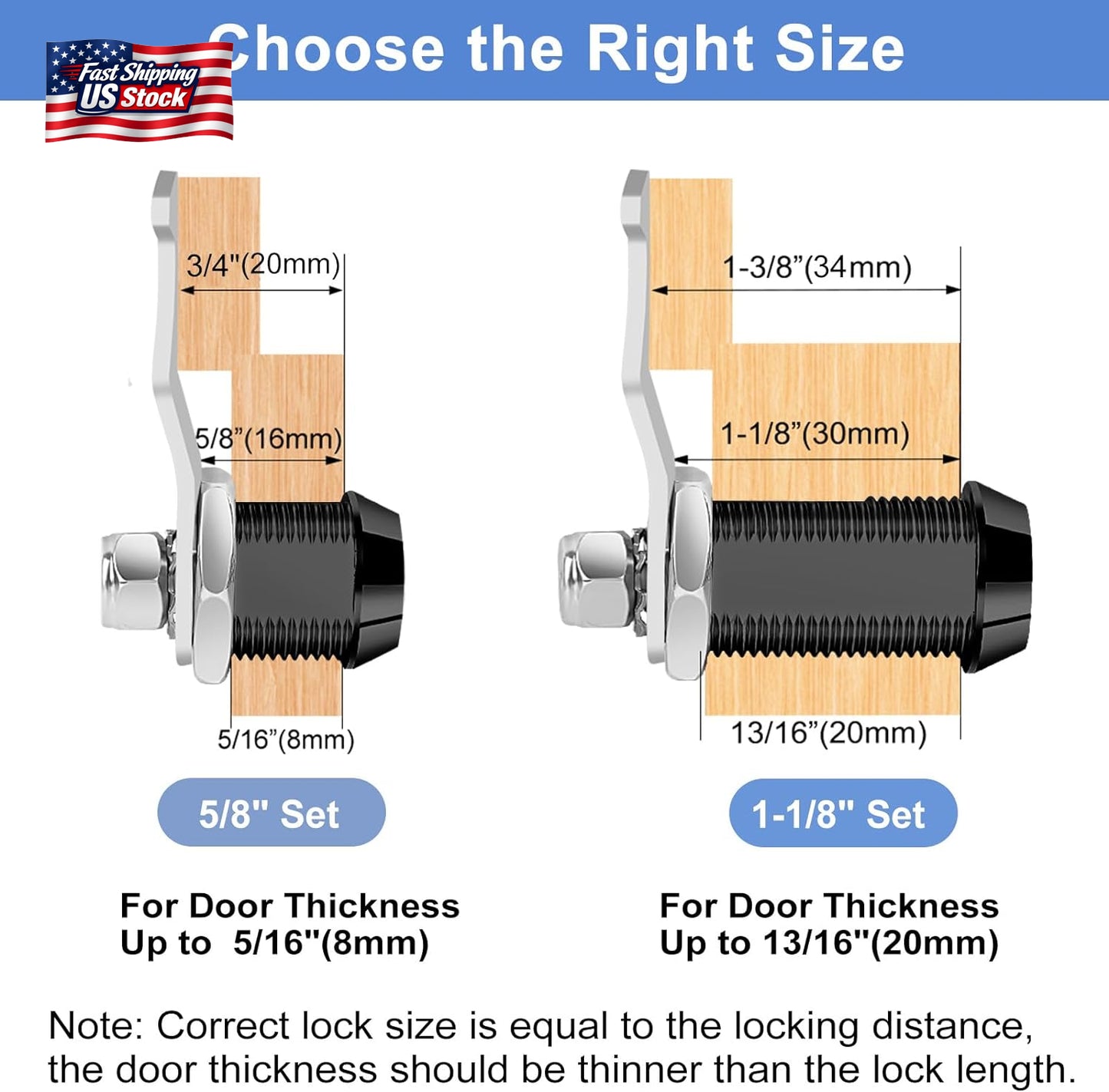 Toolbox Lock with Keys Keyed Alike Cabinet Cam Lock Replacement Truck Box Drawer