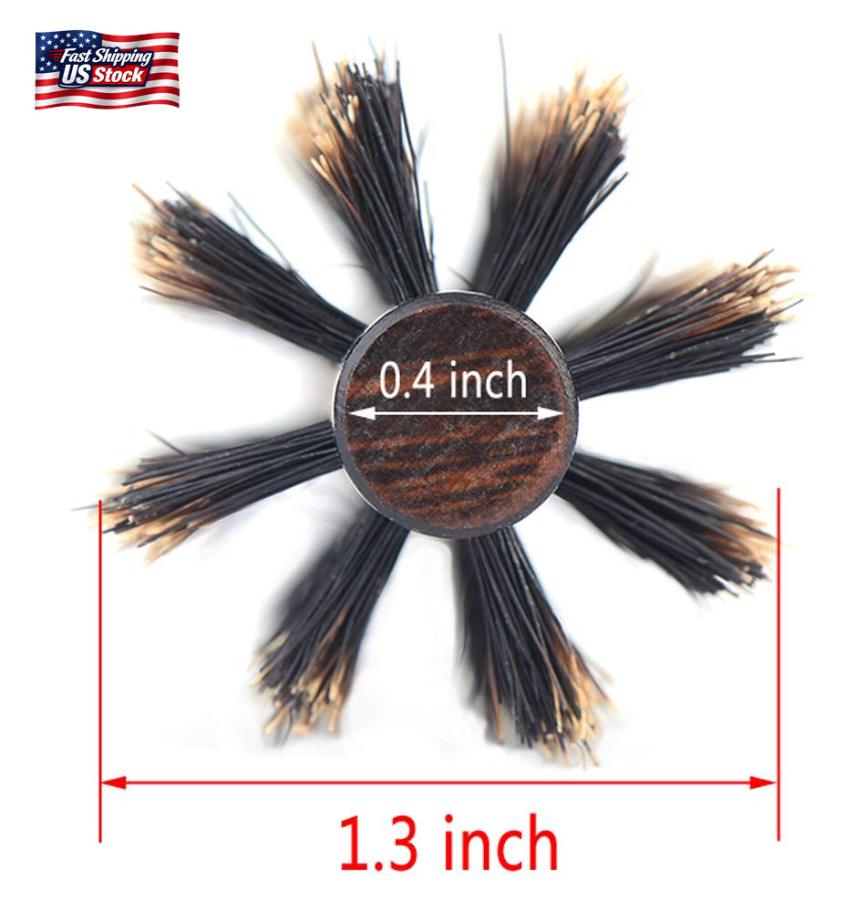 PERFEHAIR Small round Hair Brush for Thin or Short Hair, Mini round Boar Bristle