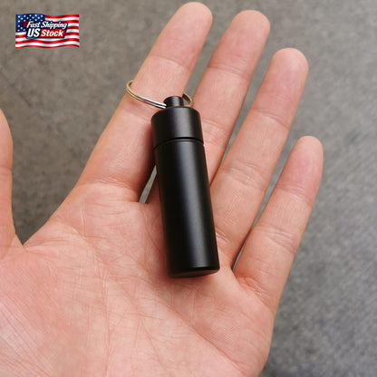 Small Pill Box Waterproof Keychain Pill Holder Portable Travel Pill Container Me