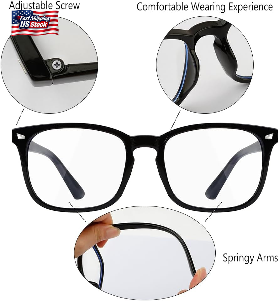 Blue Light Blocking Glasses, 2 Pack Blue Light Glasses Men, Blue Light Glasses W