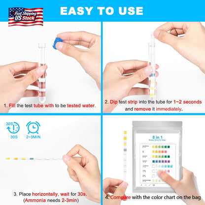 Datoo 8 in 1 Aquarium Test Kit Fish Tank Test Strips Accurate Water Quality Test