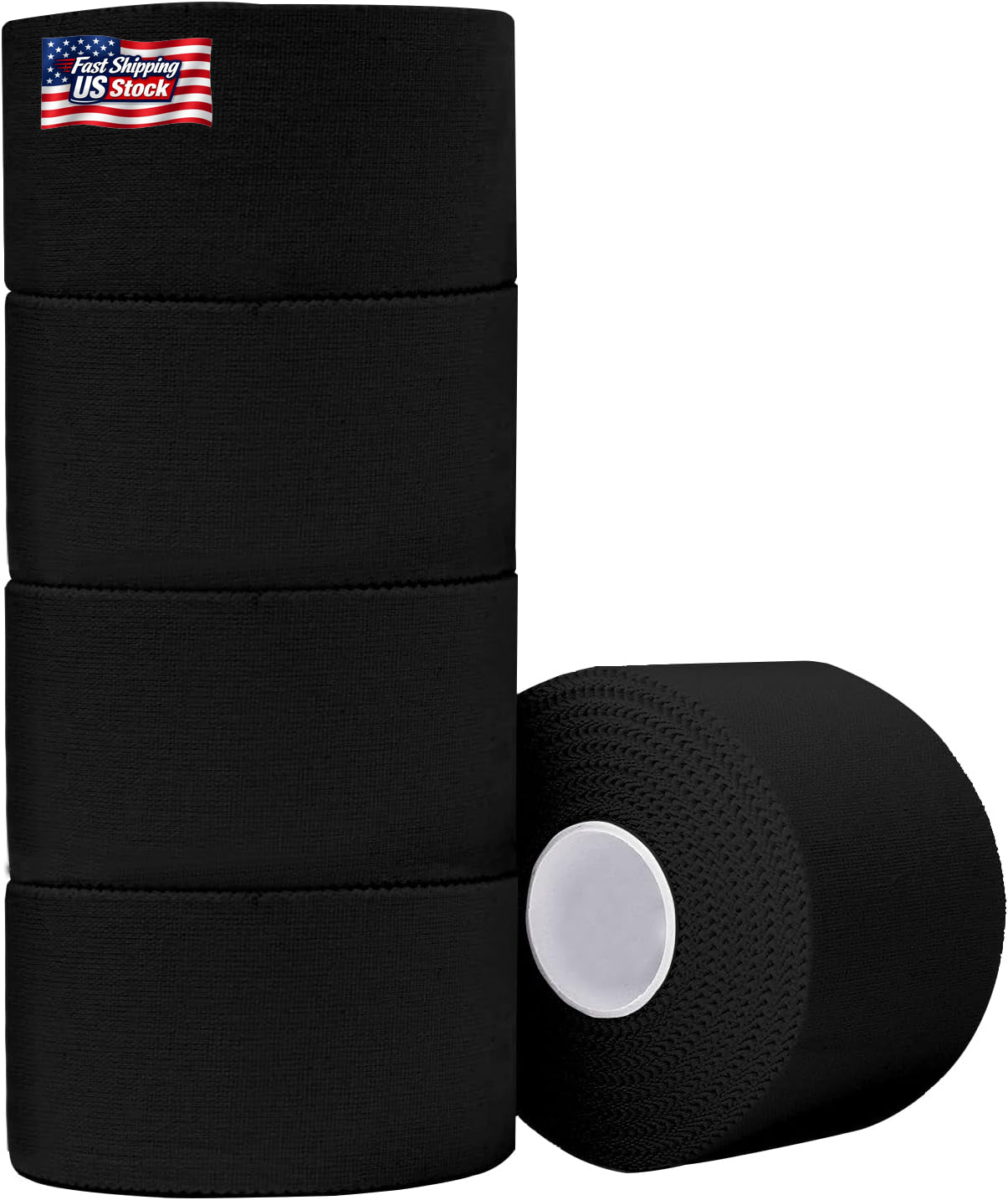 ADMITRY Athletic Tape,5 Pack Black Sports Tape,Strong Stick No Sticky Residue Fo