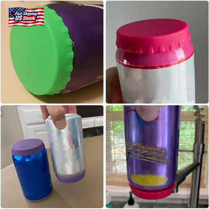 🥤 6 Pack Silicone Soda Can Lids – Reusable Bpa-Free Can Covers for Drinks, Beer