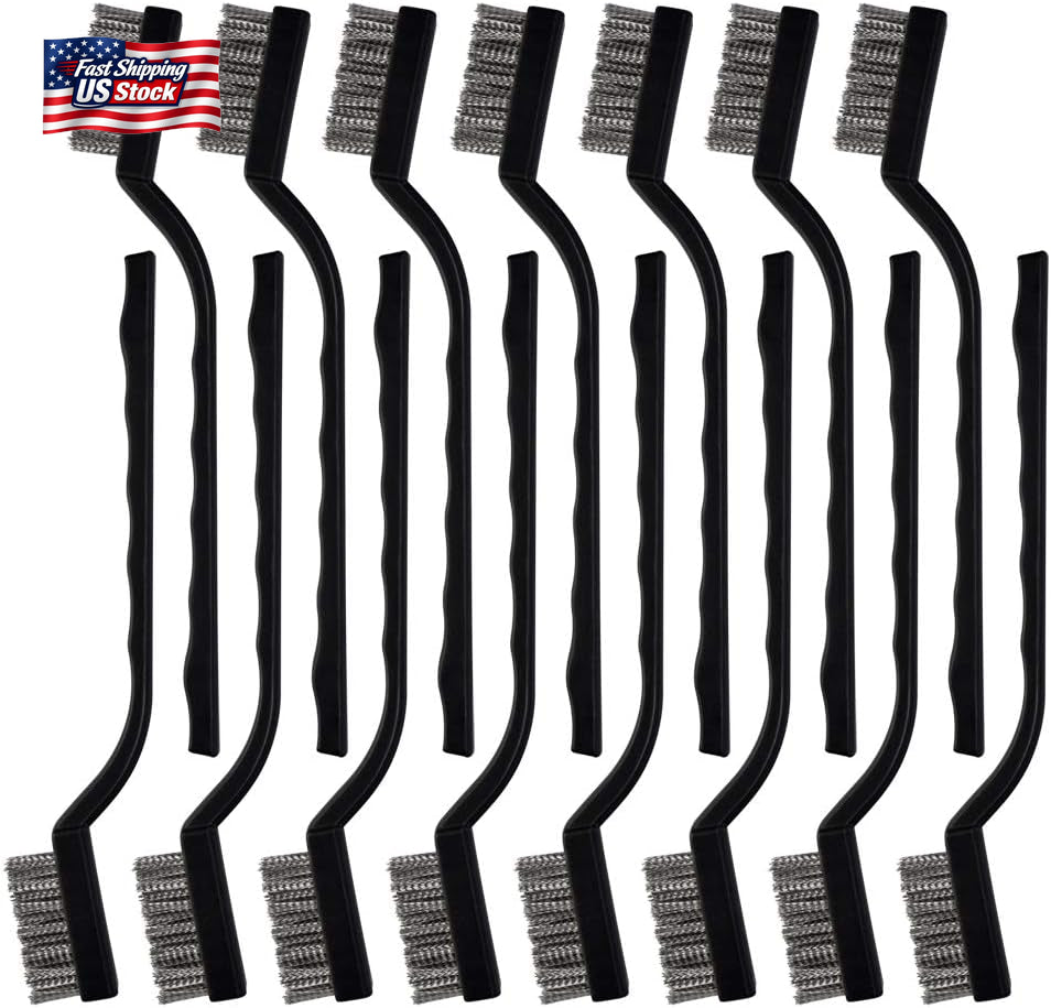 15PCS Stainless Steel Wire Brush Set Rust Removal Welding Cleaning Brushes