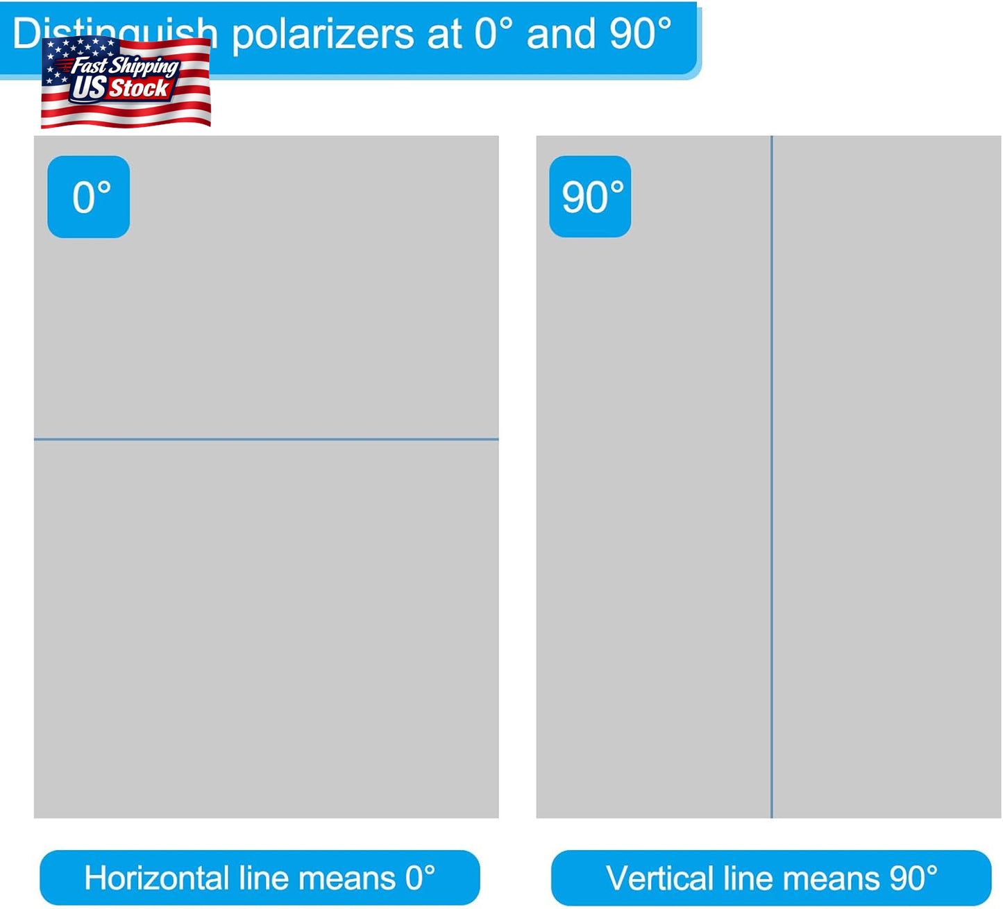 PATIKIL 9.7" Polarized Film Sheets, 2 Pack Adhesive Polarizer Linear Polarizing