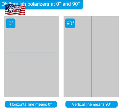 PATIKIL 9.7" Polarized Film Sheets, 2 Pack Adhesive Polarizer Linear Polarizing