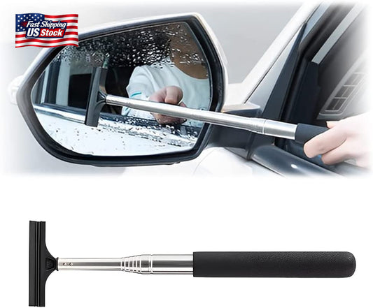 Car Rearview Mirror Wiper Retractable Auto Glass Squeegee Telescopic Cleaner Too