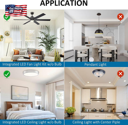 18W LED Ceiling Fan Light Replacement Retrofit Kit 6000K 2000LM Lamp Module