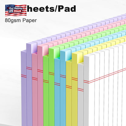 AILZFEI 12Pcs Small Legal Pads 5X8 Colored Note Pads Paper College Ruled Notepad