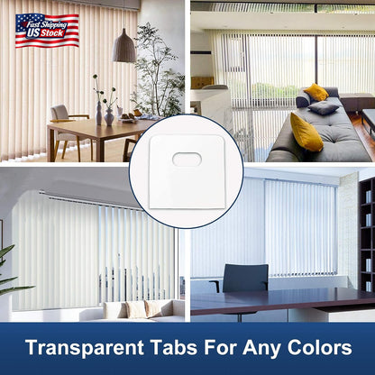 SOGEWO (30 Set/ 60 Pieces) Clear Vertical Blind Repair Tabs, Vertical Blind Repa
