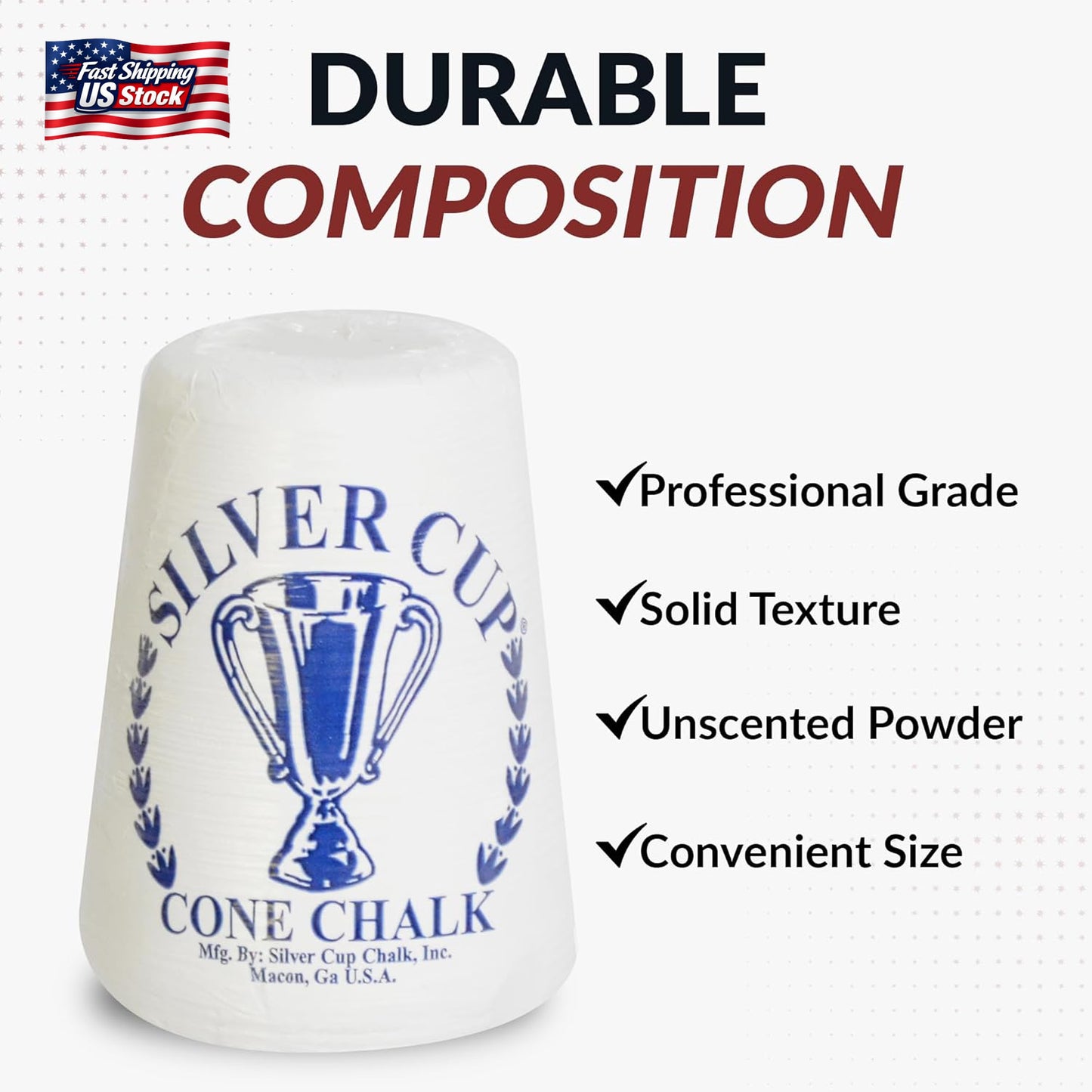Hathaway Silver Cup Cone Talc Chalk, White