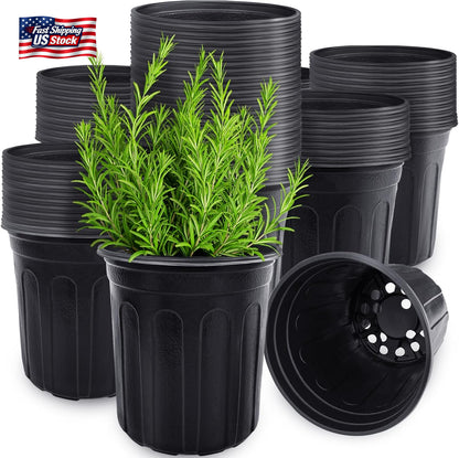 60 Pack 1 Gallon Nursery Pots Plastic Plant Containers Seed Starter Garden Pots
