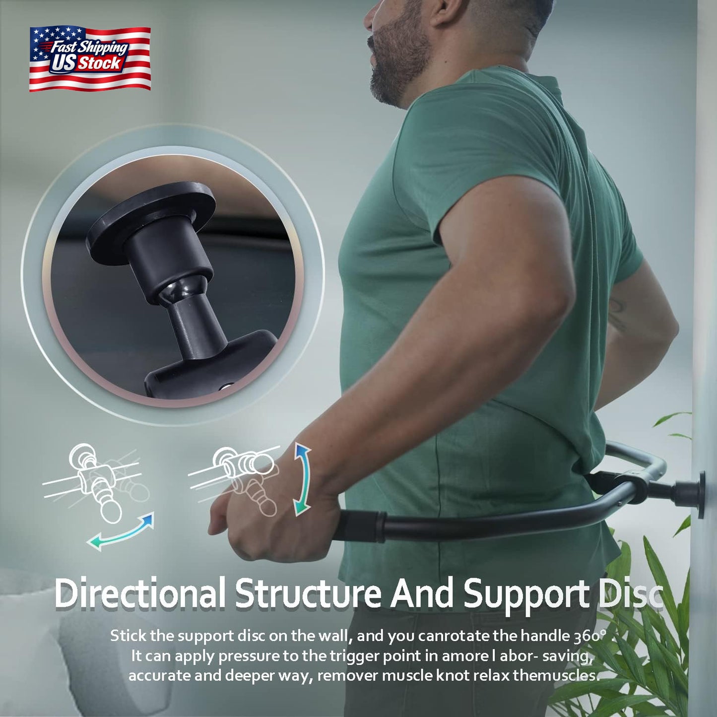 Trigger Point Massage Cane Back Neck Massager for Muscle Pain Relief Deep Tissue
