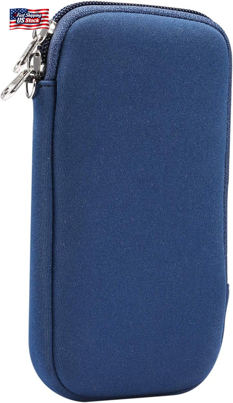 Neoprene Shock Absorbing Proof Pouch Cell Phone Sleeve Case Zipper Neck Strap Fo