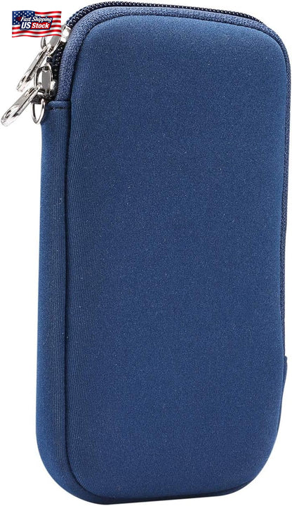 Neoprene Shock Absorbing Proof Pouch Cell Phone Sleeve Case Zipper Neck Strap Fo