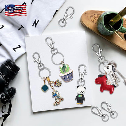 70PCS Swivel Snap Hook Keychain Rings Metal Lobster Clasps for Crafts Lanyards
