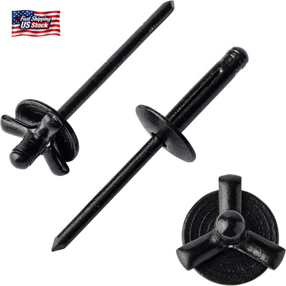 ISPINNER 50Pcs 3/16" X 4/5" Large Head Tri-Fold Exploding Aluminum Pop Rivets (B