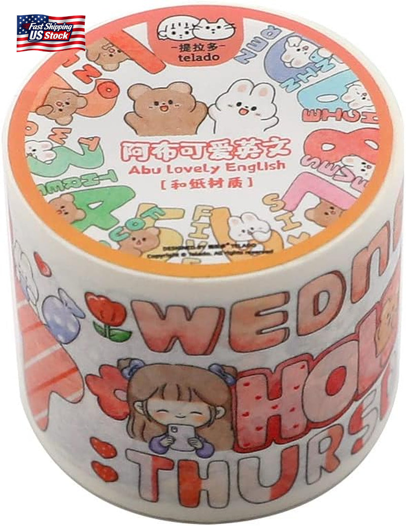 Kawaii Cute Washi Tape Set, Japanese Decorative Masking Tapes Stickers for Journ