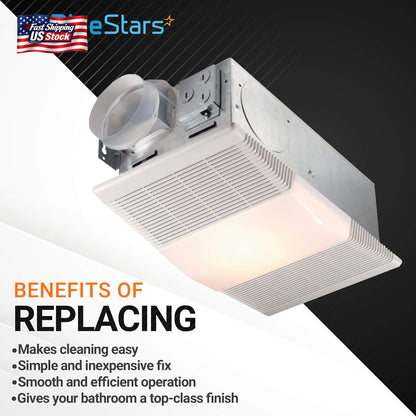 Bluestars 89108000 Bathroom Vent Fan Light Lens Cover – Fits Broan & Nutone 763R