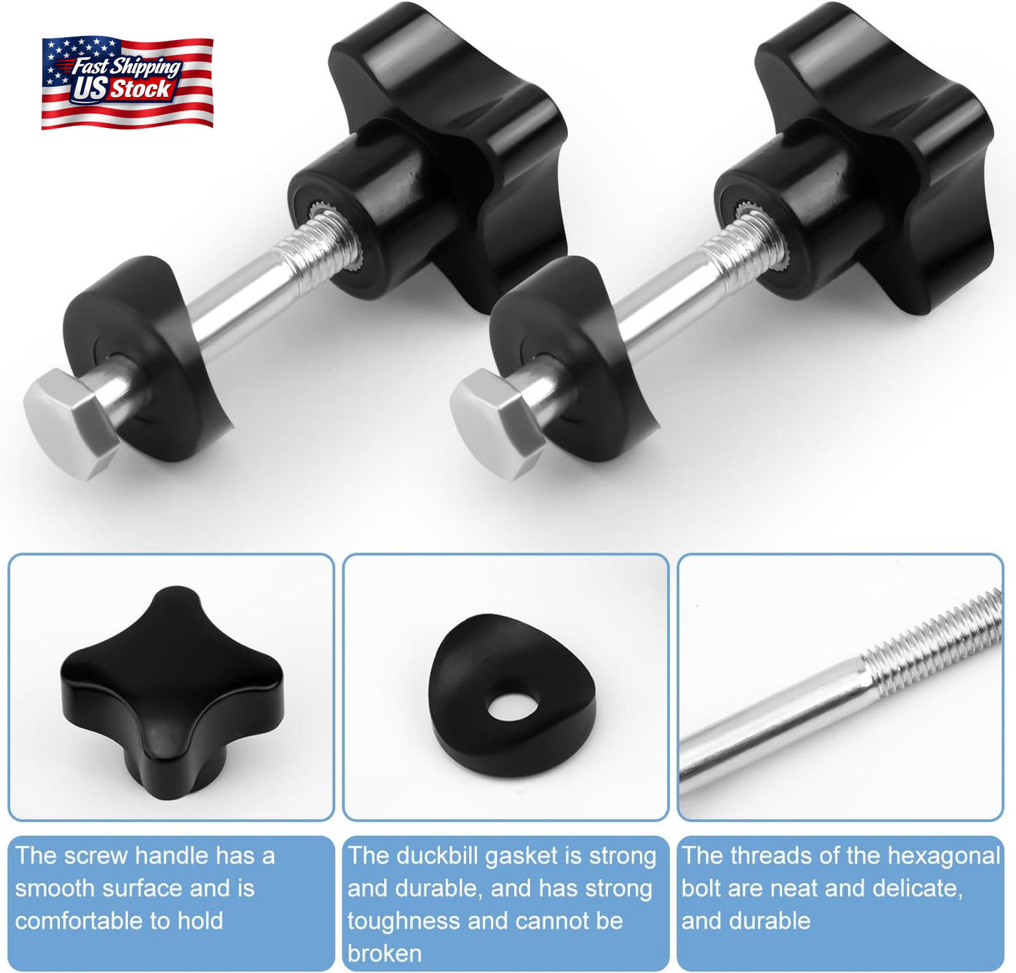 2 Sets Rollator Walker Replacement Knobs Universal Adjustment Handles Repair Par