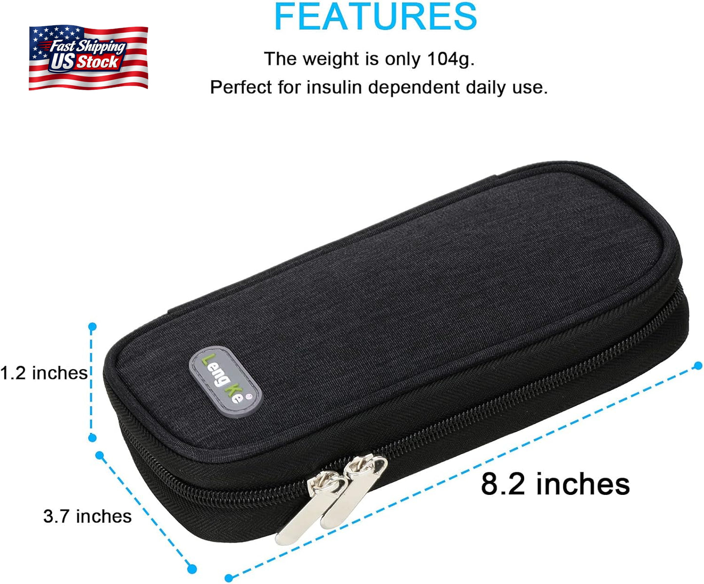 Insulin Cooler Travel Case Diabetic Medication Organizer with Ice Packs Portable