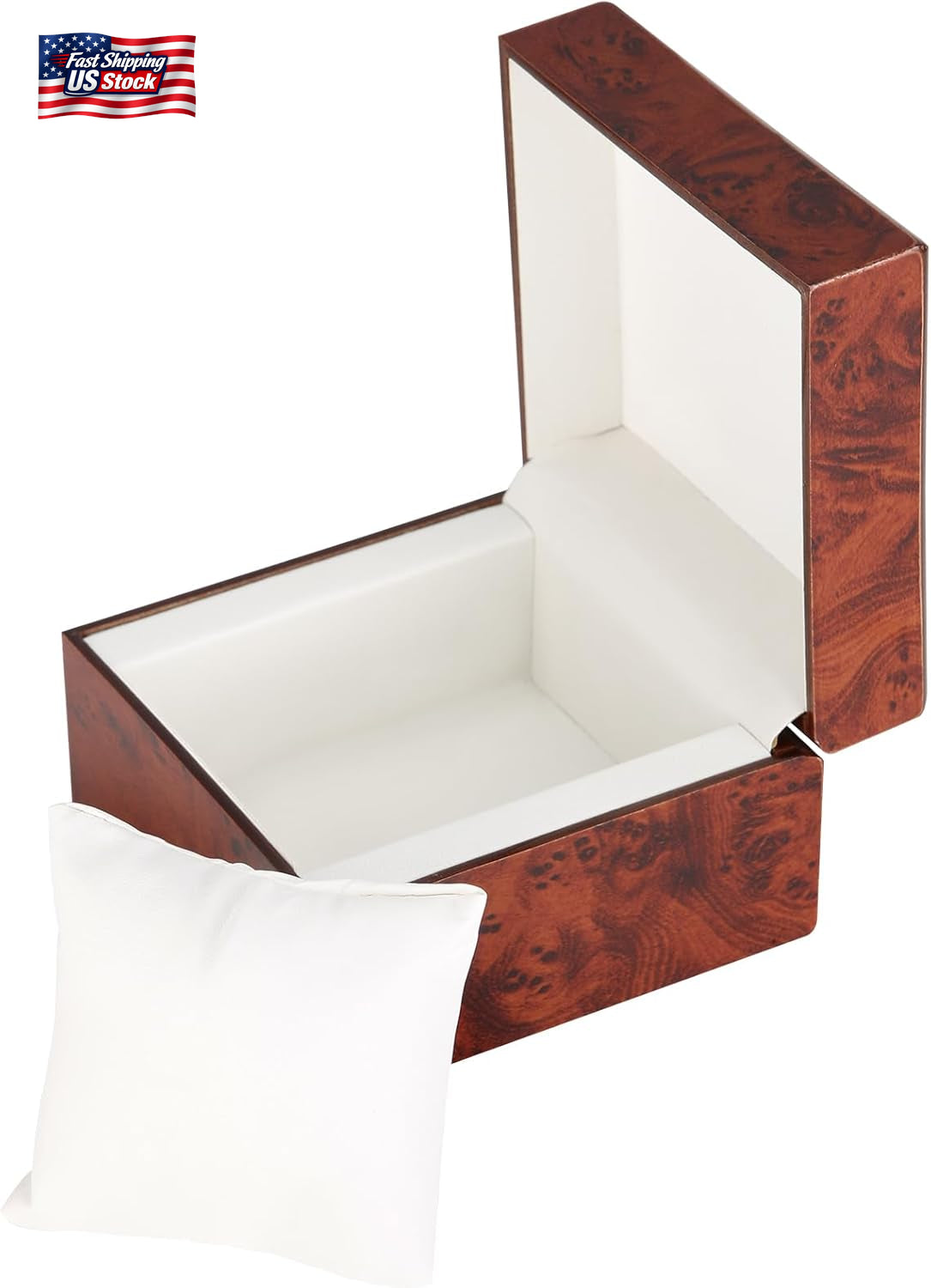 Wooden Single Watch Gift Box with Pillow, Wood Wristwatch Wrist Watch Case Stora