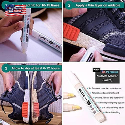 Wilkins Premium Midsole Marker for Customization Paint on Leather, Suede, Fabric
