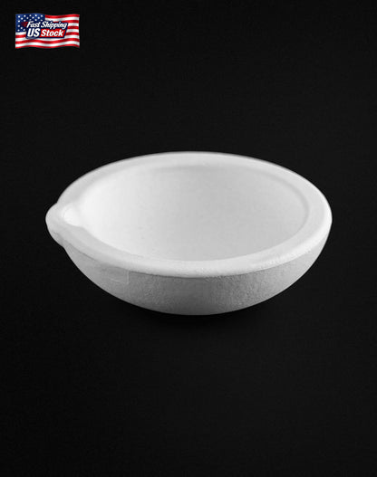 QWORK Ceramic Crucible Bowl, 4 Pcs Quartz Melting Dishes Pot for Melting Casting