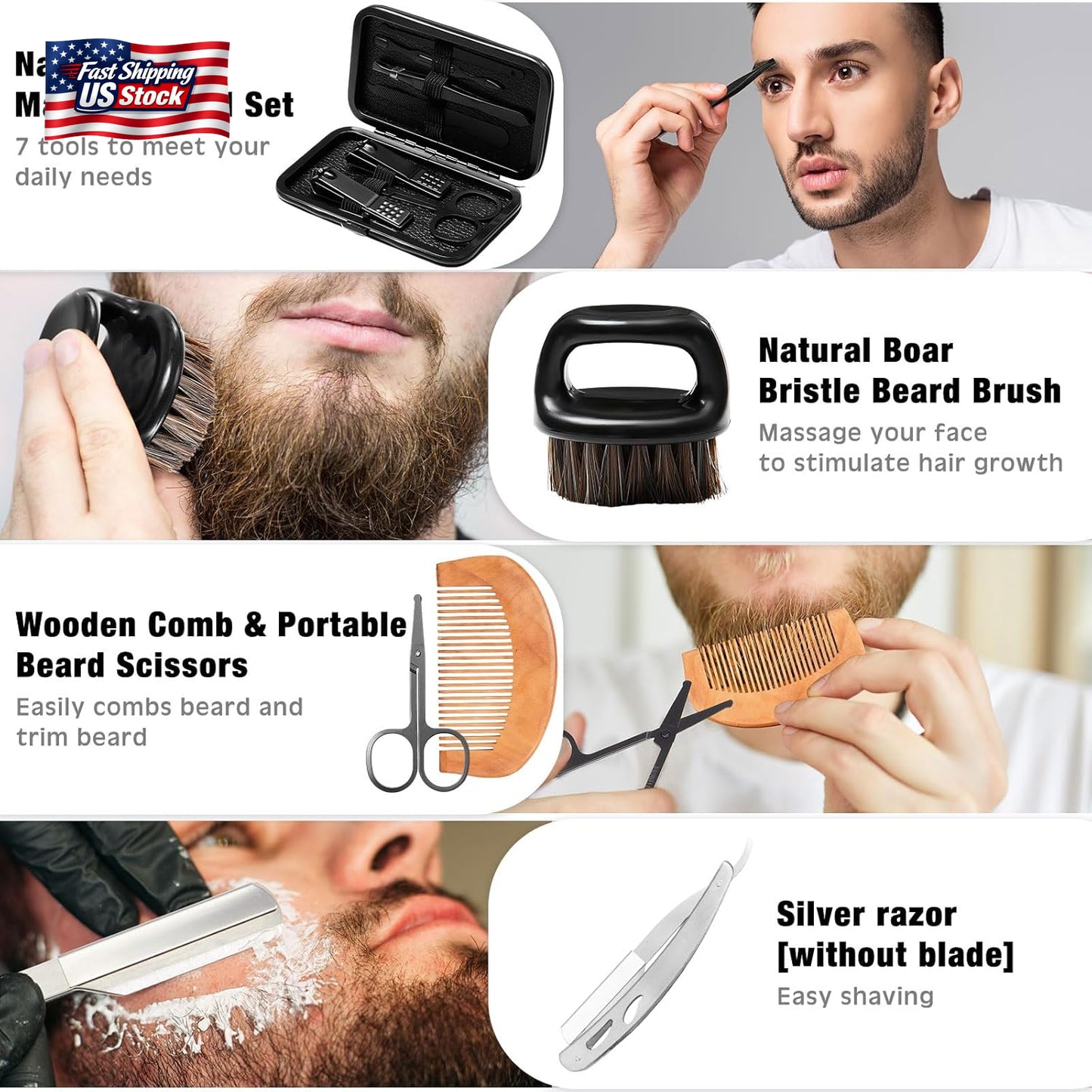 Men’S Gift Basket Set for Him Beard Care Spa Robe Tumbler Birthday Gift Box