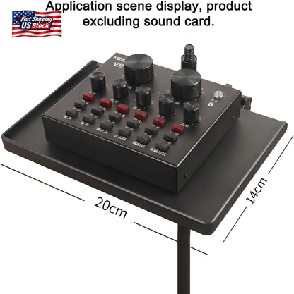 RTNLIT Microphone Stand Tray, Clamp on Firm Rack Tray Holder with 4.5 Pound Weig
