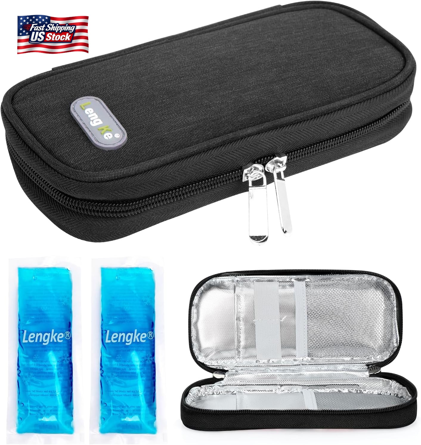 Insulin Cooler Travel Case Diabetic Medication Organizer with Ice Packs Portable