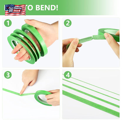 Epakh 4 Pack Painters Tape, Pinstripe Masking Tapes in 1/16, 1/8, 1/4 and 1/2 In