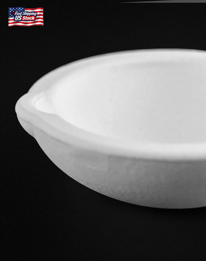 QWORK Ceramic Crucible Bowl, 4 Pcs Quartz Melting Dishes Pot for Melting Casting