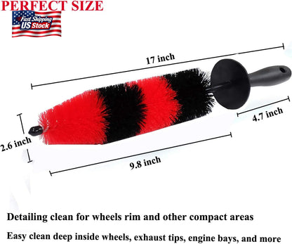 7PCS Car Wheel Tire Brush Detailing Kit Rim Cleaning Brushes Auto Wash Tool Set