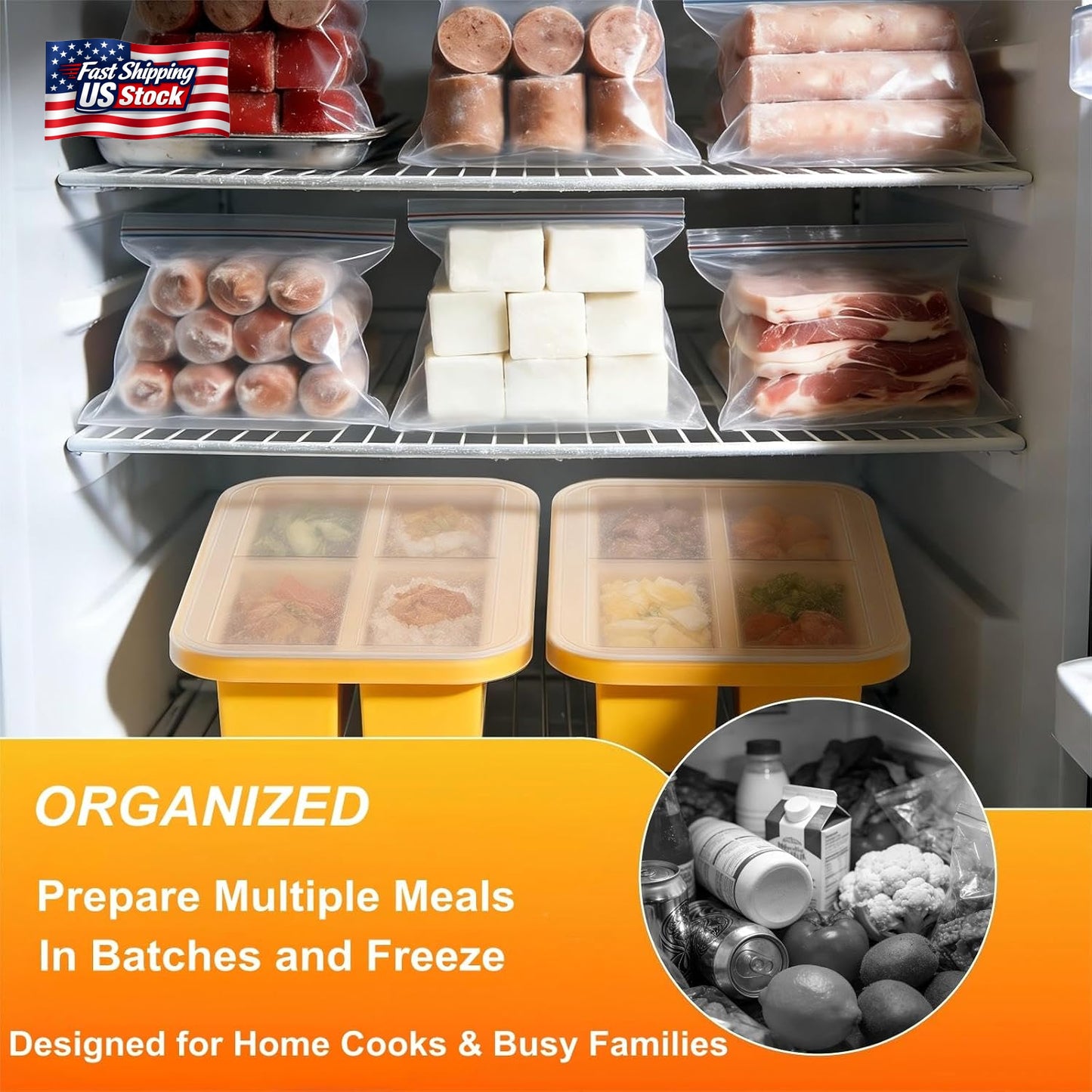 Bangp 1-Cup Silicone Freezing Trays with Lid,2 Pack,Easy-Release Silicone Freeze