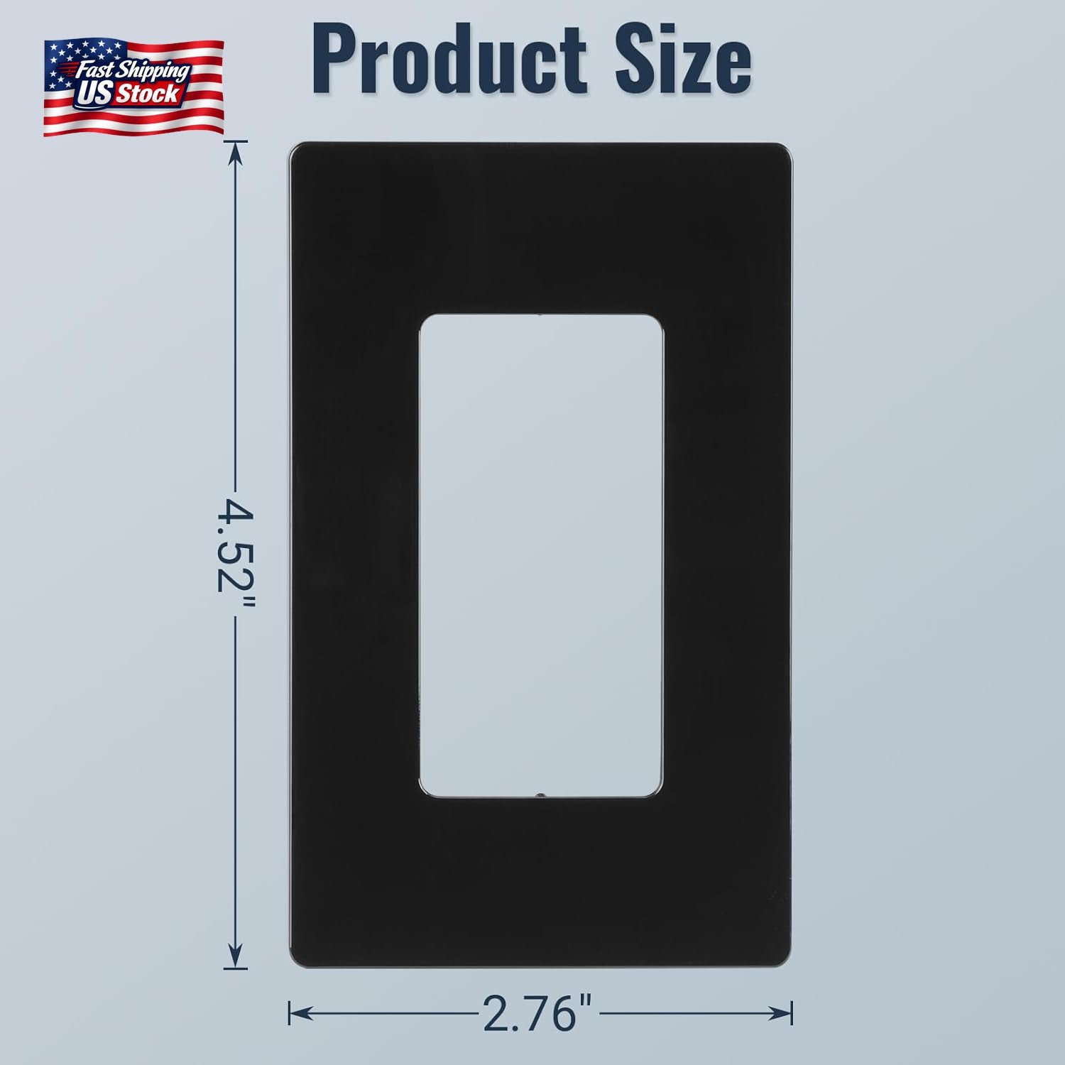Black Matte Screwless Wall Plate Cover 10 Pack - 1-Gang Light Switch Cover Plate