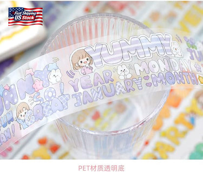 Kawaii Cute Washi Tape Set, Japanese Decorative Masking Tapes Stickers for Journ
