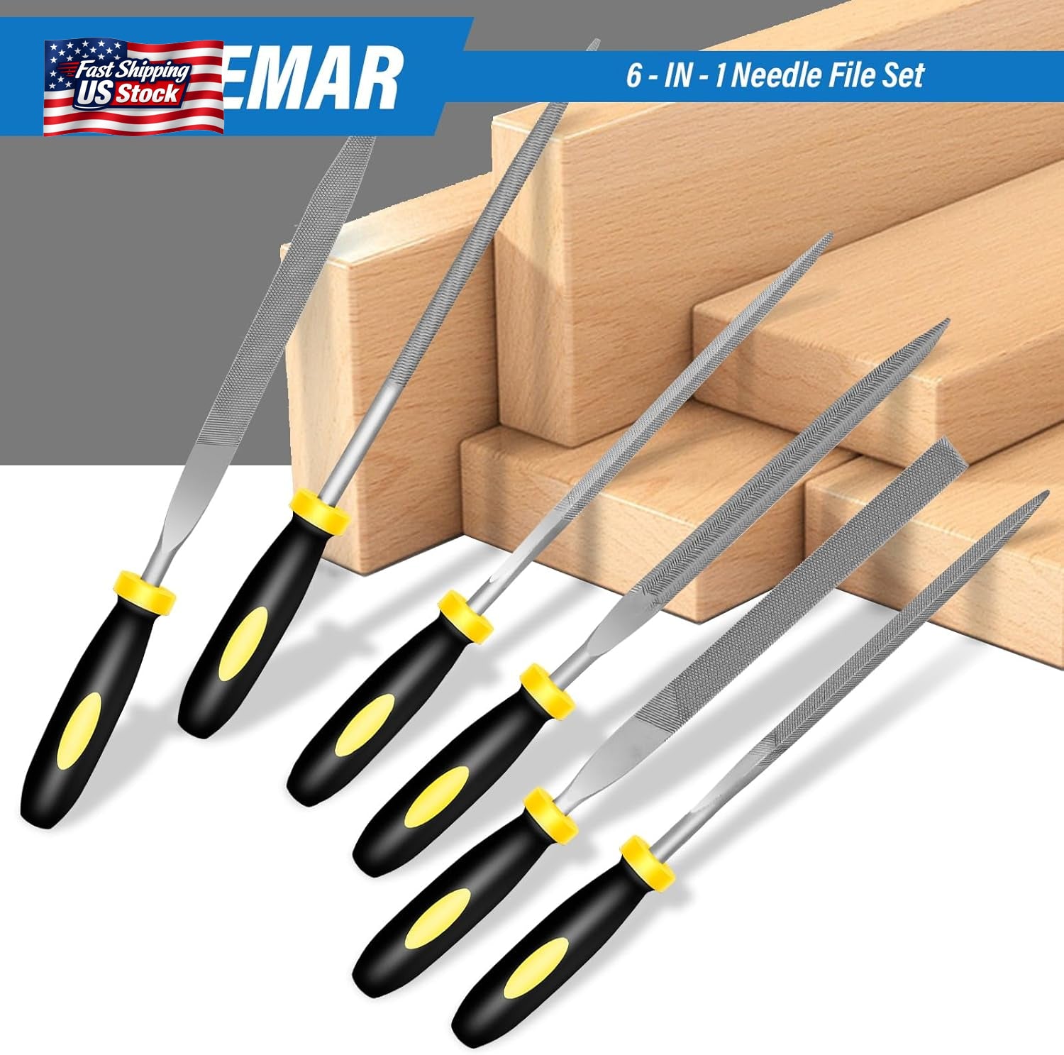 6PC Needle File Set Metal Hand Files Kit for Wood Metal Jewelry Hobby Repair Too