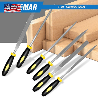 6PC Needle File Set Metal Hand Files Kit for Wood Metal Jewelry Hobby Repair Too