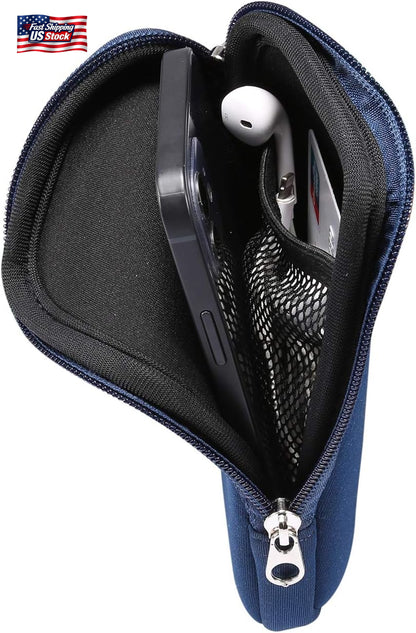 Neoprene Shock Absorbing Proof Pouch Cell Phone Sleeve Case Zipper Neck Strap Fo