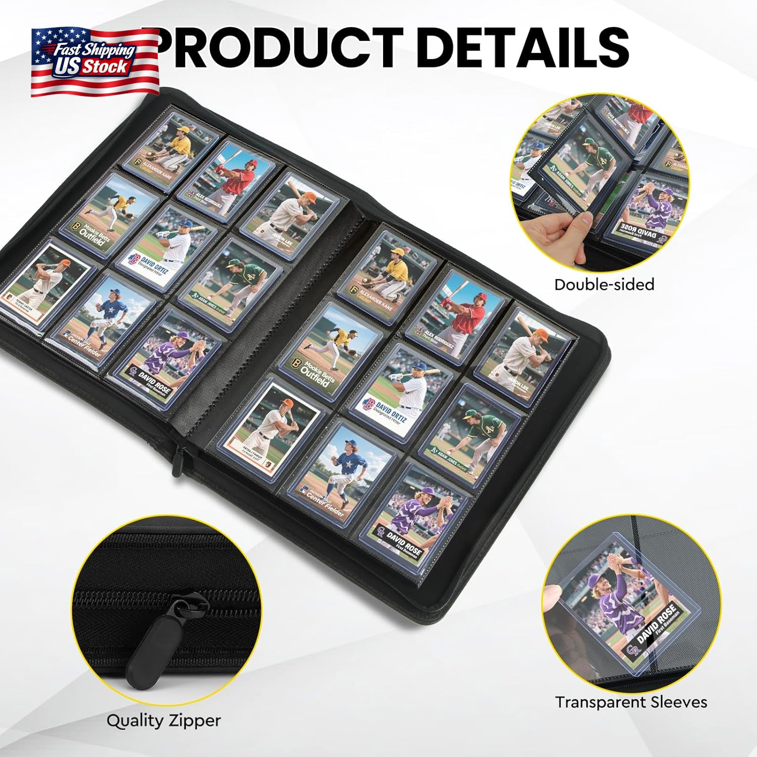 9 Pocket Top Loader Card Binder with Sleeves Holds 252 Top Loaders Storage, Trad