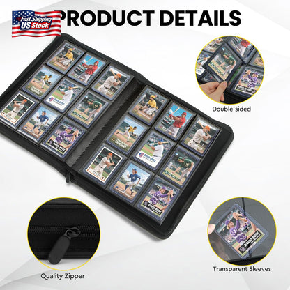 9 Pocket Top Loader Card Binder with Sleeves Holds 252 Top Loaders Storage, Trad