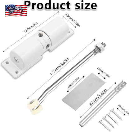 Automatic Door Closer, Zinc Alloy Safety Spring Door Closer Adjustable 30 Kg Clo