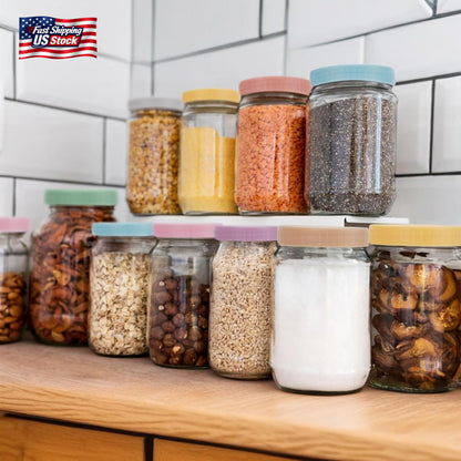 8PCS Wide Mouth Mason Jar Lids Reusable Plastic Storage Caps for Mason Jars