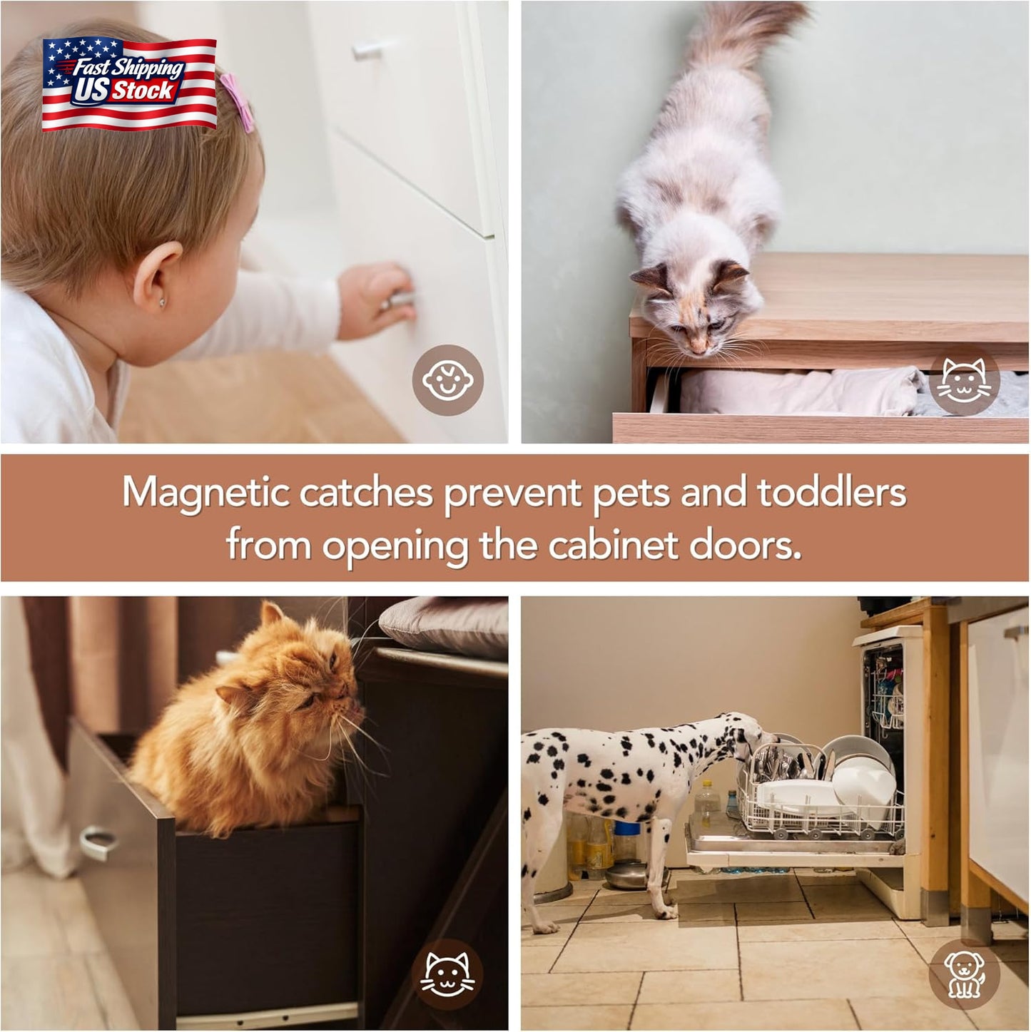 Ravinte 2 Pack Cabinet Magnets for Closure, 90Lbs Heavy Duty Concealed Magnetic