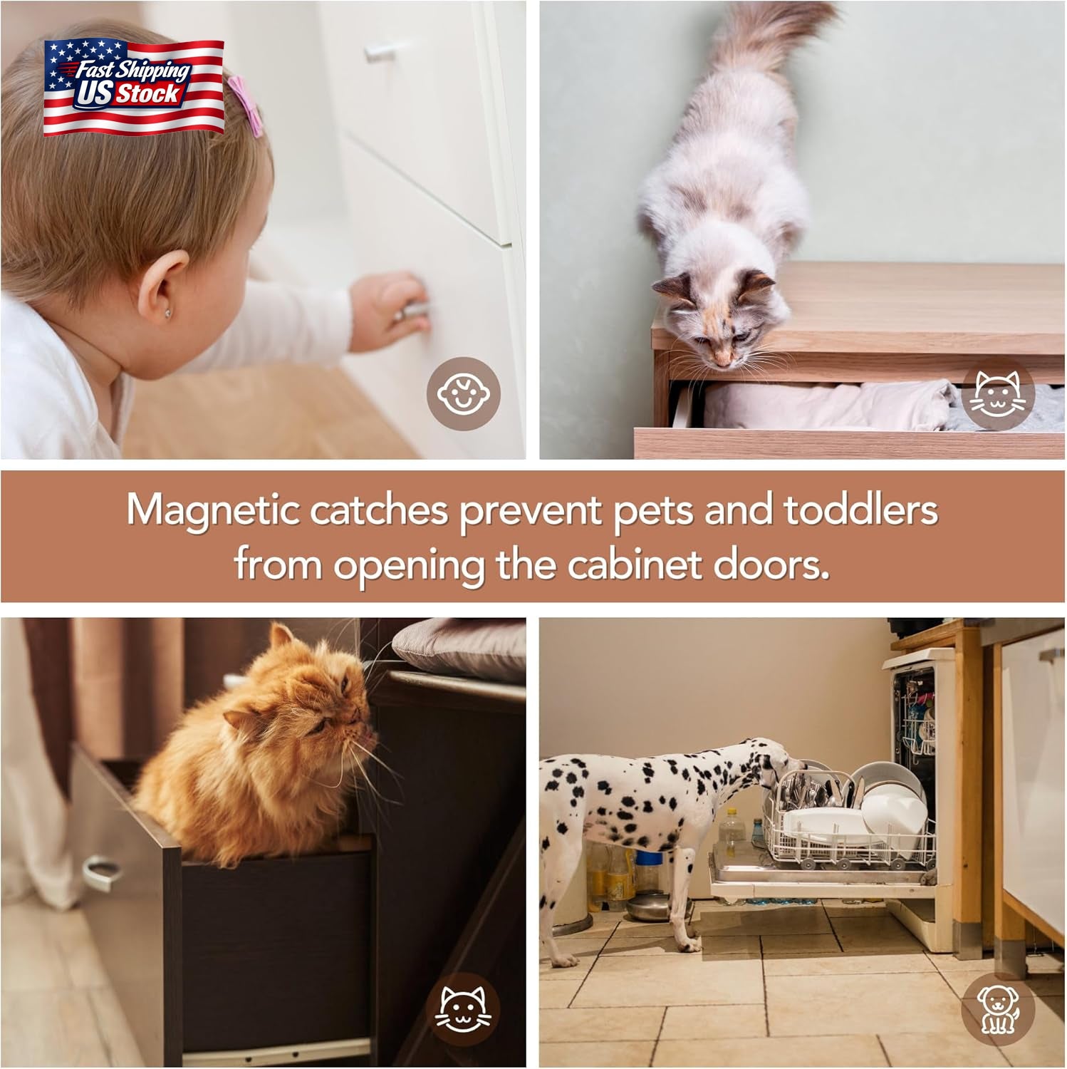 Ravinte 2 Pack Cabinet Magnets for Closure, 90Lbs Heavy Duty Concealed Magnetic
